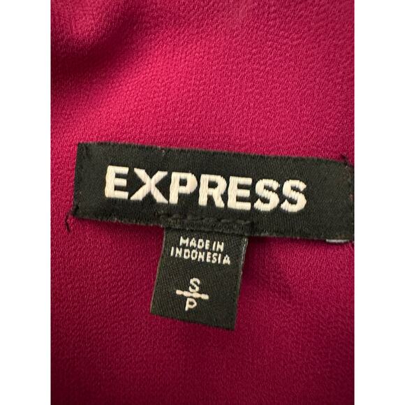 Express SP Magenta Purple Tank Top Flowy Feminine Vneck Classy Versatile Office - Picture 3 of 7